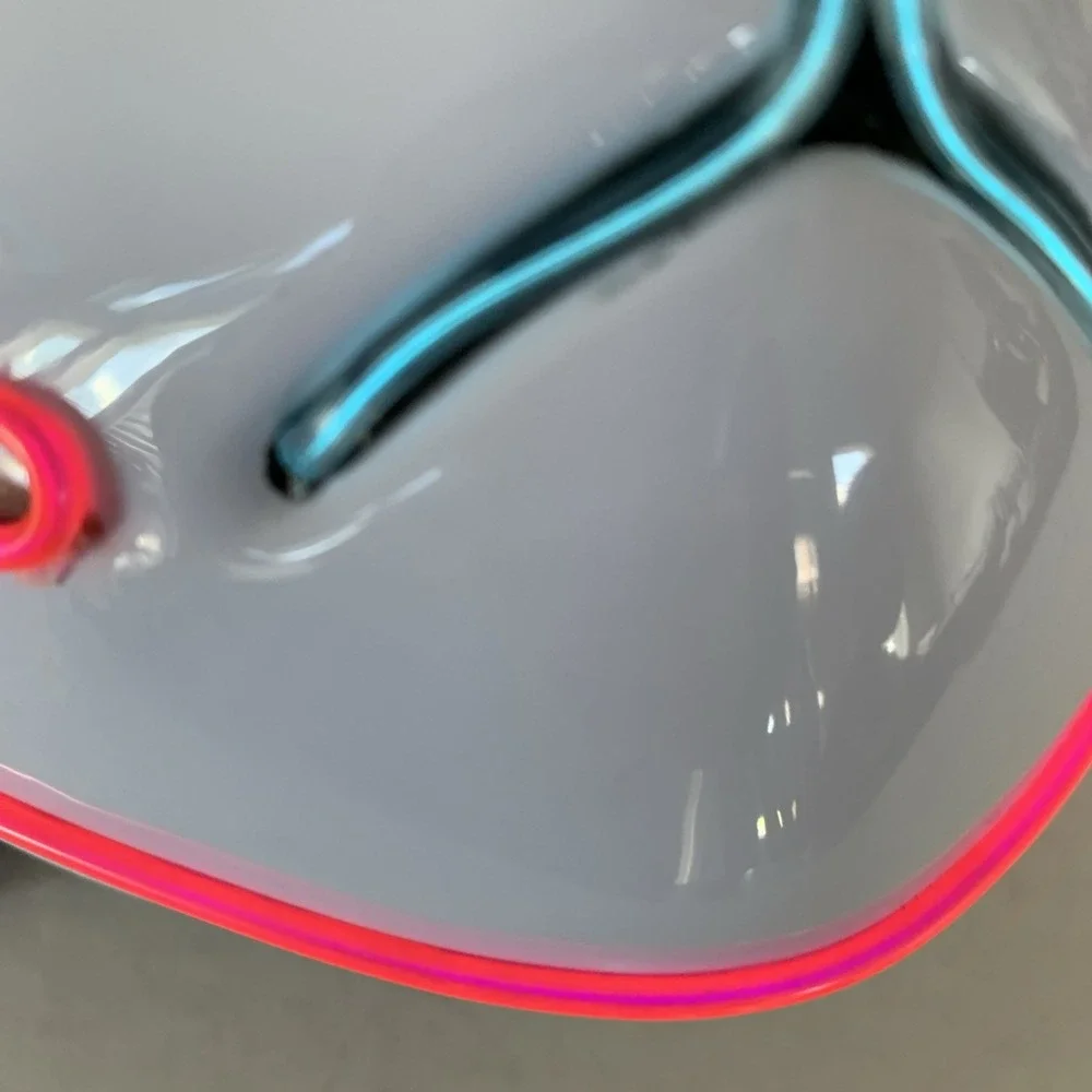 Anime Demon Slayer LED Light up Mask White W Pink And Blue Light Halloween